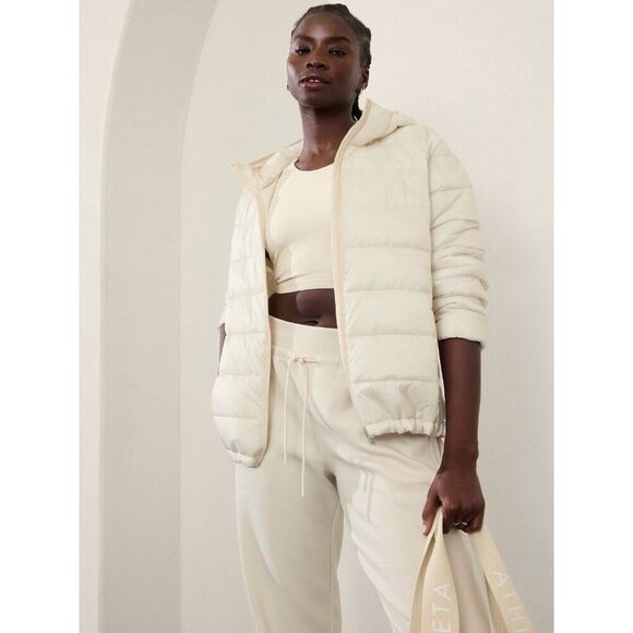 Athleta Aire Puffer Jacket in Color Bone Women's Plus 2X - Picture 1 of 10